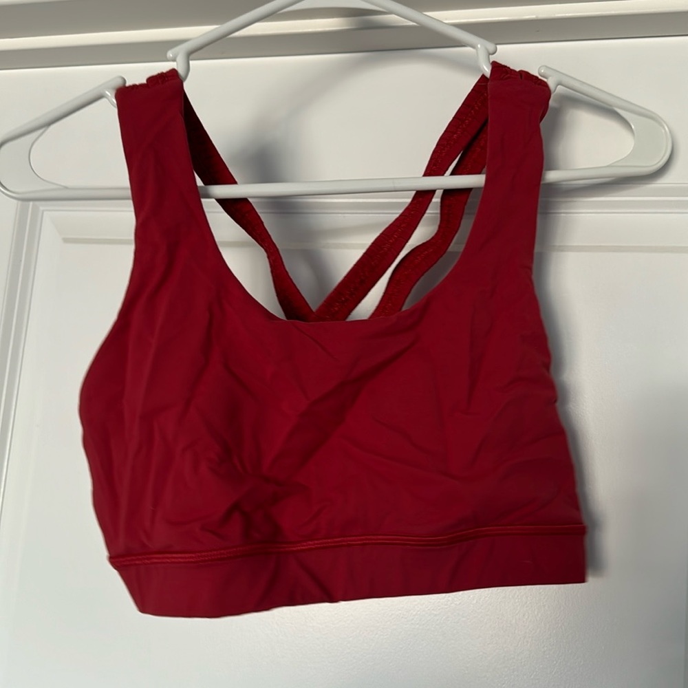 Rust colored lululemon sports bra